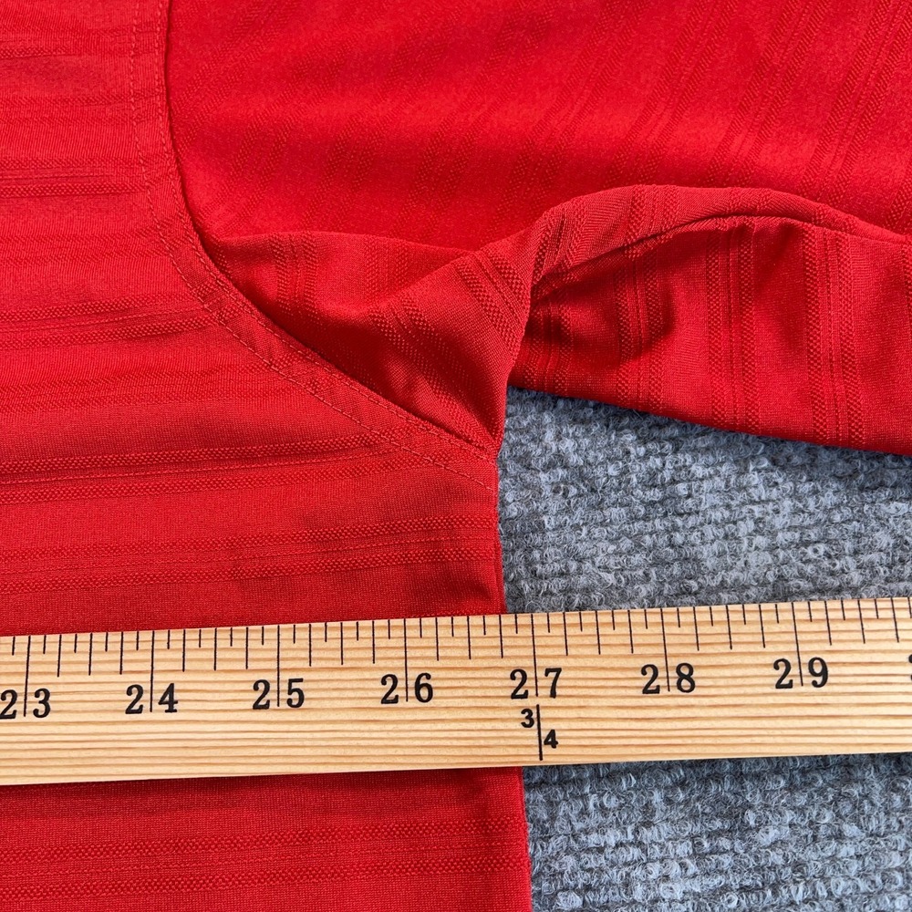 PGA Tour Golf Polo Shirt Mens 2XL Red Short Sleeve‎ Striped Performance Stretch - Picture 10 of 11